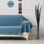 Velerde Home Battal Boy | Kollarınıda kapatan | Şönil Çift Taraflı Kaymaz Koltuk Örtüsü | Çekyat Örtüsü | Koltuk Şalı | Renk : Turkuaz - 175 x 300 cm