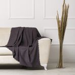 Velerde Home Standart Boy | Kolları kapamaz | Şönil Çift Taraflı Kaymaz Koltuk Örtüsü | Çekyat Örtüsü | Koltuk Şalı | Renk : Kül - 175 x 215 cm