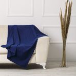 Velerde Home Standart Boy | Kolları kapamaz | Şönil Çift Taraflı Kaymaz Koltuk Örtüsü | Çekyat Örtüsü | Koltuk Şalı | Renk : Lacivert - 175 x 215 cm
