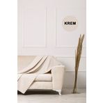 VELERDE HOME Velerde Krem Şönil Çift Taraflı Çekyat Koltuk Örtüsü Şalı