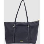 Velie Paraşüt Kumaş Şeritli Shopper Çanta Siyah
