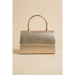 VELLABAGS Altın Renk Işıltılı Abiye Çanta – Metal Saplı Şık Gece & Davet Çantası