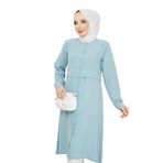 VELLICHOR Medine Ipeği Tunik- Pudra Su Yeşili-721 36