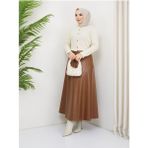 Vellichor Mevlana Model Deri Etek - Taba - 40