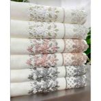 Vellista Home Collection %100 Pamuklu 50×90 Ağır Nakışlı Güpürlü Lüx Kutulu Çeyizlik El ve Yüz Havlusu - 50 x 90 cm - 001-Beyaz