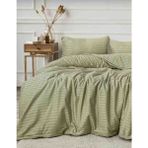 Vellista Home Collection %100 Pamuklu Çizgili Saten Tek Kişilik Nevresim Takımı 160×220 - Haki - 160 x 220 cm