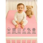 Vellista Home Collection %100 Pamuklu Lastikli Penye Bebek Çarşafı 60×120 70×110 70×120 70×130 70×140 - Pembe