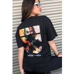 VELLOCE Siyah Unisex Joker Oversize T-shirt Sırt Baskılı