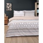 Vellorca Home Exclusive Kumsal Işığı Tek Kişilik Lastikli Çarşaflı Nevresim Takımı - Bej - 160 x 120 cm