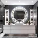 Velmira Led'li Lazer Kumlamalı Lavabo & Banyo Aynası (Dokunmatik Sensörlü) beyaz ledli 70 x 70