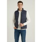 Velmora Fashion Erkek Şişme Fermuarlı Su Itici Kapitone Astarlı, Cepli Yelek - Lacivert - 2XL - Dropsuz
