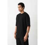 Velmora Fashion Erkek Tişört Düz Basic Penye Yazlık Bisiklet Yaka Kısa Kol T-Shirt - Siyah - 2XL