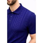 Velmora Fashion Erkek Yazlık Triko Tişört Kısa Kol Polo Yaka Düğmeli T-Shirt - Lacivert - 2XL