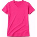 Velmora Fashion Genç Kız Çocuk V Yaka Tişört Model - Pembe - 2XL