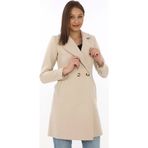Velmora Fashion Velmora Premium Kadın Kaşe Kaban – Siyah Yünlü Dokuma, Kruvaze Yaka, Astarlı, Cepli, Kuşaklı Uzun Bo