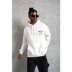 Velmora Fashion VF-98 Baskılı Kapşonlu Sweat - Beyaz -