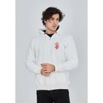 Velmora Fashion VF-Baskılı Tam Fermuarlı Kapşonlu SweatShirt - Beyaz -