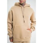 Velmora Fashion VF-Double Oversize Kapşonlu Basic SweatShirt - Bej -