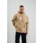 Velmora Fashion VF-Double Oversize Kapşonlu Şimşek Pano Baskılı SweatShirt - Bej -