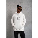 Velmora Fashion VF-Ön Arka Baskılı Kapşonlu Sweat - Beyaz -