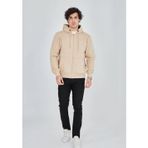 Velmora Fashion VF-Tam Fermuarlı Kapşonlu SweatShirt - Bej -