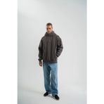 Velmora Fashion VF-Uzun Kol Kapşonlu Yıkamalı Nakışlı SweatShirt - Füme -