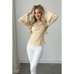 velmorafashion Kadın Degaje Yaka Kuşaklı Gece Bluz