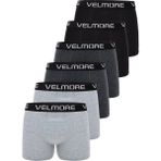Velmore 6’lı Kutu Premium Erkek Boxer | Likralı ve Pamuklu Iç Giyim - 2XL - Antrasit - Gri - Siyah