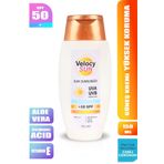 VELOCY SUN Güneş Kremi Yüksek Korumalı Spf 50+ 150 ML aydınlatıcı Aloe Vera + E vitamini