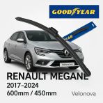 Velonova Good Year 2’Li Set Muz Tipi Silecek Takımı Renault Megane 2017-2024 Ön Cam Sileceği 600Mm-450Mm