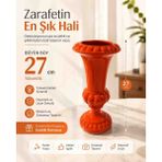 Velora Home Modern Dekoratif Seramik Vazo 27 cm Büyük Boy - Turuncu