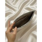 Veloria Bag & Scarf Veloria Bag Zigzag Clucth Çanta Dokuma Kumaş ve Koruma Pedi Içeren Ipad Tablet Taşıma Çantası - Gri
