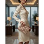 Veloria Bag & Scarf Veloria Bag Zigzag Clucth Çanta Dokuma Kumaş ve Koruma Pedi Içeren Ipad Tablet Taşıma Çantası - Pembe