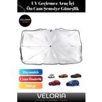 Veloria Tiger Marketing Titanyum Gümüş Kaplama Geçirmez Güçlü Dayanıklı Araç Içi Ön Cam Şemsiye Güneşlik