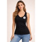 Veloure Kadın Atlet Sütyenli V Yaka Modal 1 Adet Siyah, 1 Adet Yeşil Pedli Atlet-Bluz-T-Shirt (Kota) - Siyah - Yeşil