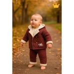 Velsoft Astarlı Kapitone Ceket Badi Pantolon Erkek Bebek 3'lü Takım 12517 - 6 Ay - Bordo