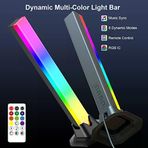 velted RGB Işık Çubuğu, Müzik Senkronizasyonu RGB IC LED Işık Barları, USB Powered Ortam Aydınlatması, Uzaktan Kumanda Renk Değiştirme Oyun TV Arka Işığı, PC Odası Monitör Masası için 8 Dinamik Mod