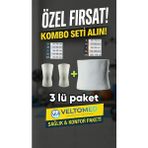 Veltomed 3 Set Yün Korse ve Yün Dizlik Isıtır Sıcak Tutar Destekler Bel Ağrıları, Fıtık ve Soğuktan Korunma Için Unisex