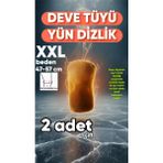 Veltomed Deve Tüyü Yün Dizlik Isıtır Sıcak Tutar Destekler Unisex Giyilen Model 1 Çift XXL Beden - 2XL
