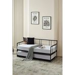 Veluna Yavrulu Daybed Tek-çift Kişilik Sedir Metal Karyola Siyah