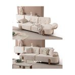 Velura Home Aras 3+3+3 Koltuk Takımı ve Oturma Grubu Krem