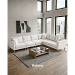 Velura Home Armin Akıllı 6 Modül Köşe Koltuk Takımı ve Modüler Yataklı Köşe Takımı - Kadife - Gri