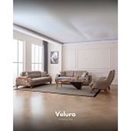 Velura Home Berra Koltuk Takımı ve Oturma Grubu (3+3+1) - Koyu Krem