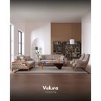 Velura Home Berra Koltuk Takımı ve Oturma Grubu (3+3+1+1) - Koyu Krem