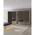 Velura Home Flora 8 Cam Kapaklı (köşe) Dolap ve Gardırop - Full Cam Bej