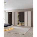 Velura Home Flora 8 Kapaklı (köşe) Dolap ve Gardırop Ekru