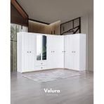Velura Home Legna 10 Kapaklı Aynalı Köşe Gardırop (dolap) Beyaz