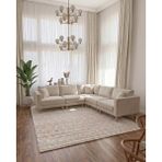 Velura Home & Living Armin Akıllı 5 Modül Köşe Koltuk Takımı & Modern Modüler Yataklı Köşe Takımı - Kadife Kumaş - Krem - Armin 5 Modül