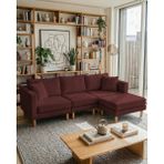 Velura Home & Living Armin Akıllı Köşe Koltuk Takımı & Modern Modüler Yataklı Köşe Takımı - Kadie - Bordo - Modüler Köşe Takımı