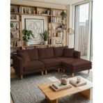 Velura Home & Living Armin Akıllı Köşe Koltuk Takımı & Modern Modüler Yataklı Köşe Takımı - Kadie - Kiremit - Modüler Köşe Takımı